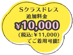 新作衣装追加料金¥10,000（税込：¥11,000）でご着用可能！