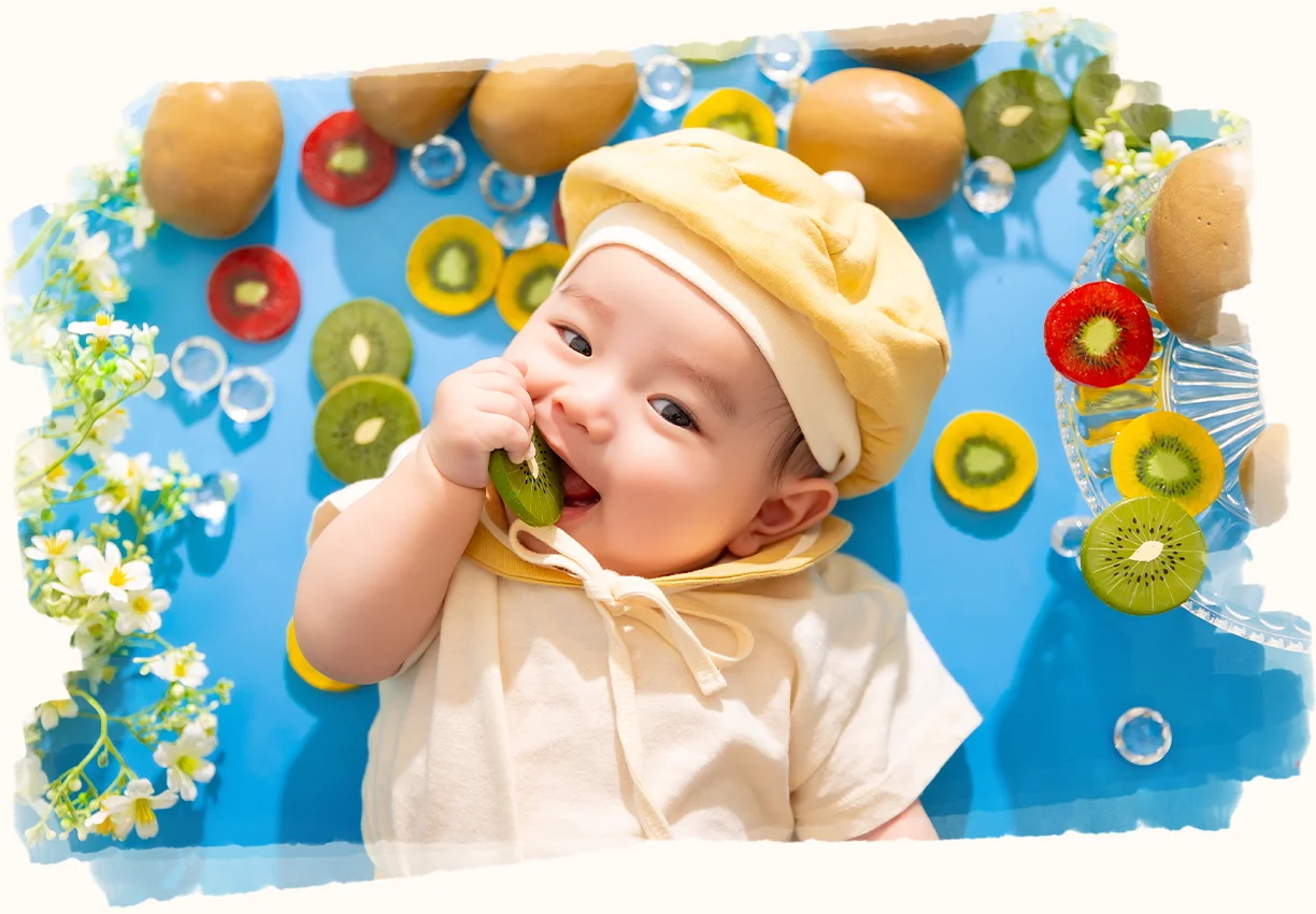 あかちゃんをフルーツといっしょに可愛く撮れる！【フルーツ