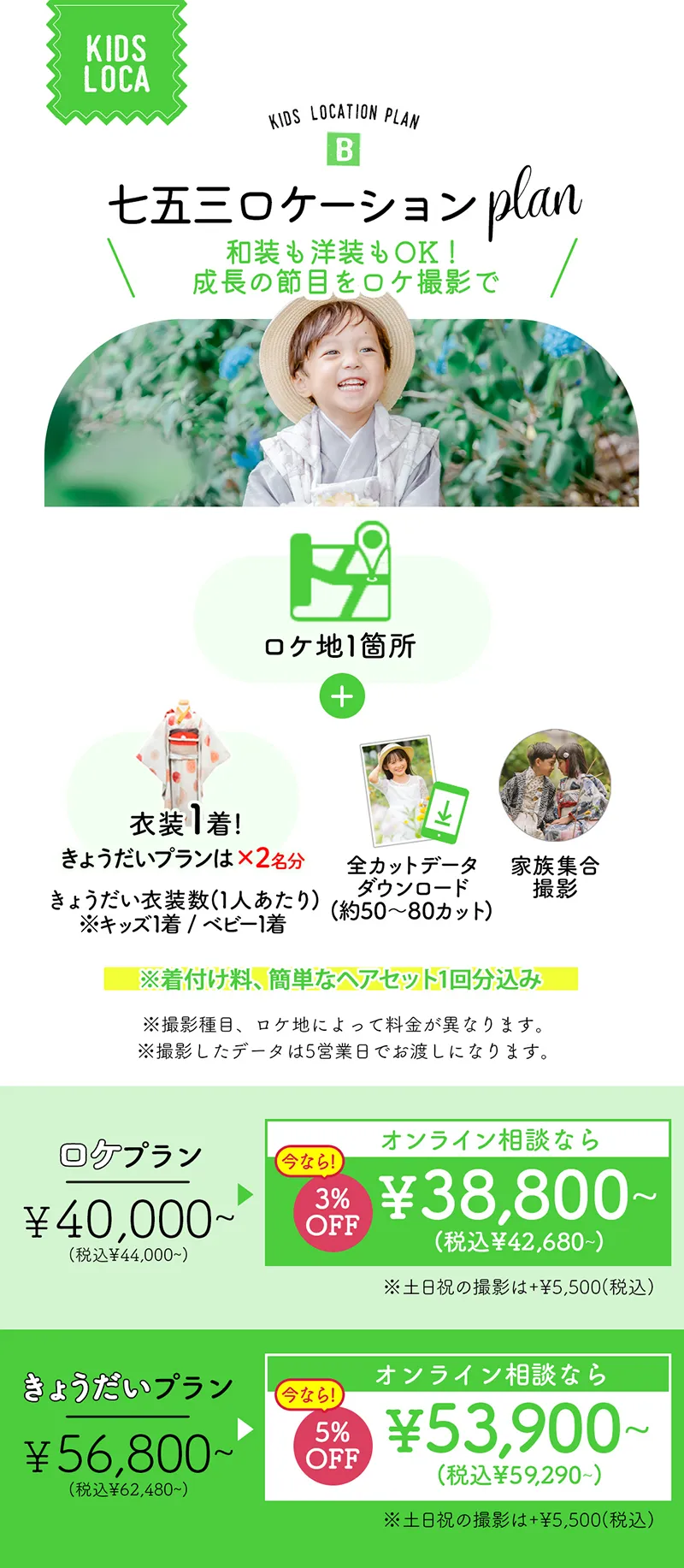 七五三ロケーションプラン