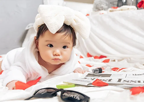百日写真 Bathrobe Baby