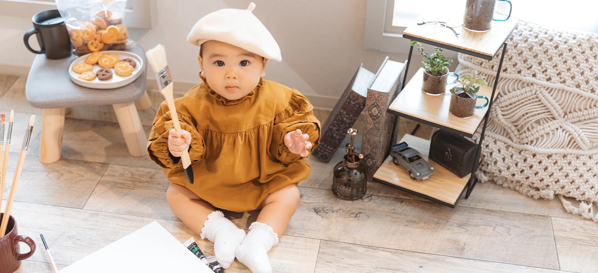 小さな芸術家のひとやすみ