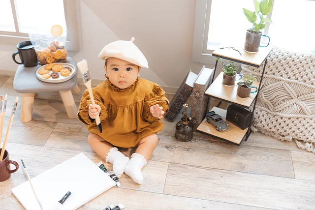 小さな芸術家のひとやすみ