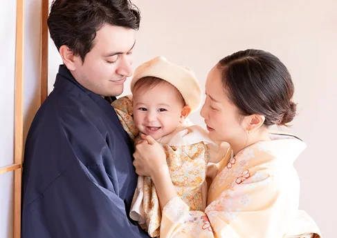 百日写真 Spring family photo
