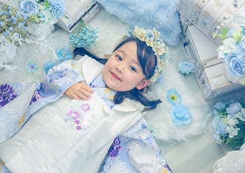七五三写真 Precious blue -和-