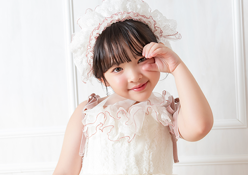 七五三写真 A classy white