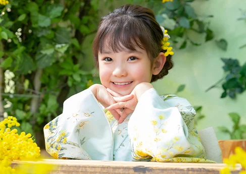 七五三写真 Footsteps of spring