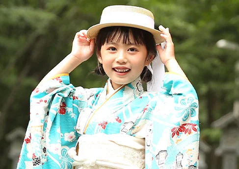 七五三写真 音更神社新緑ロケ