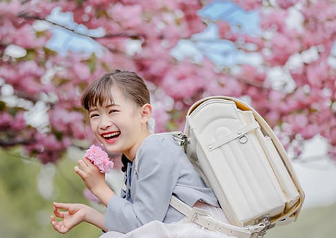 七五三写真 西野緑道入学桜ロケ
