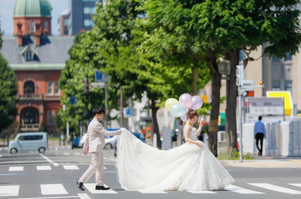 札幌のスタジオでフォトウェディング