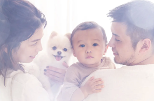 札幌のスタジオでベビー記念撮影