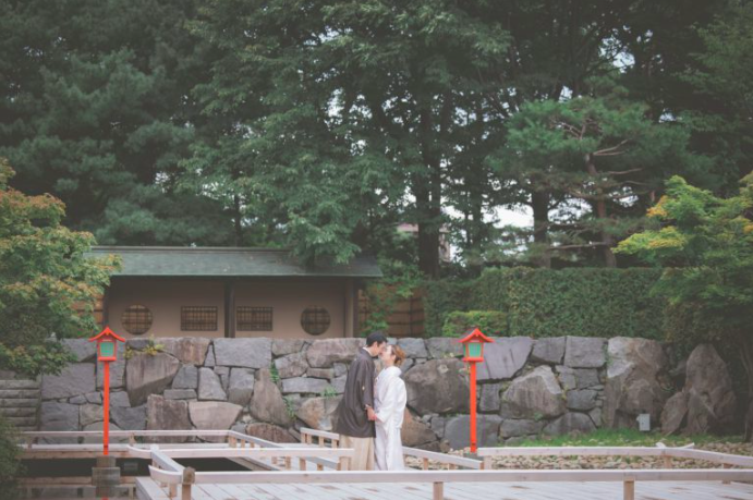 百合が原公園の庭園で、和装のロケーションフォトを♡｜写真工房ぱれっとサッポロファクトリー店