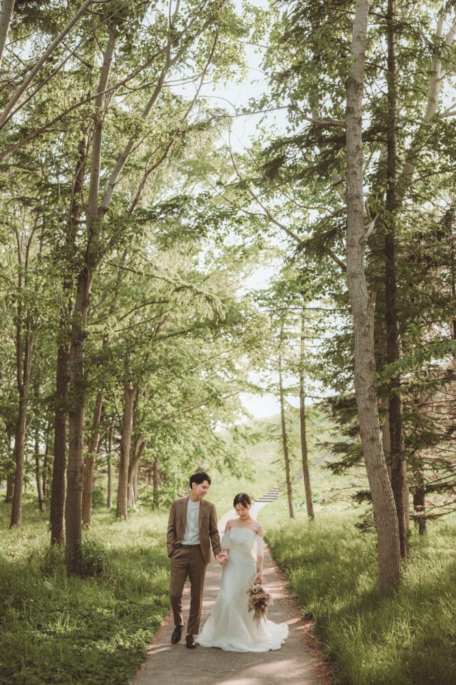 ロケ　森　婚礼　ウェディング　ウェディングフォト