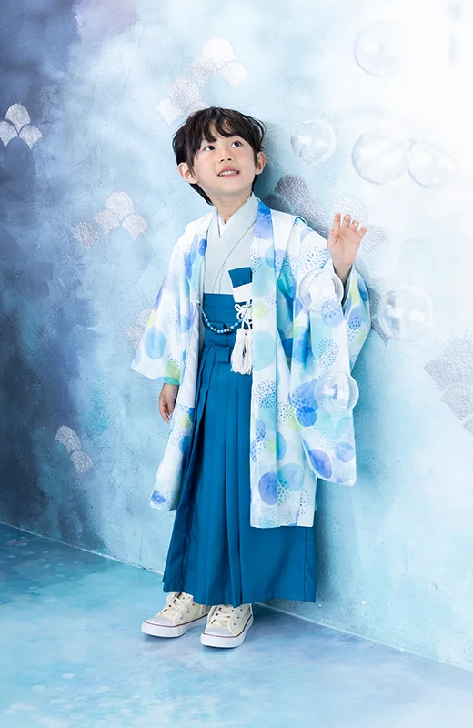 札幌　七五三　男の子　5歳　
青　袴
