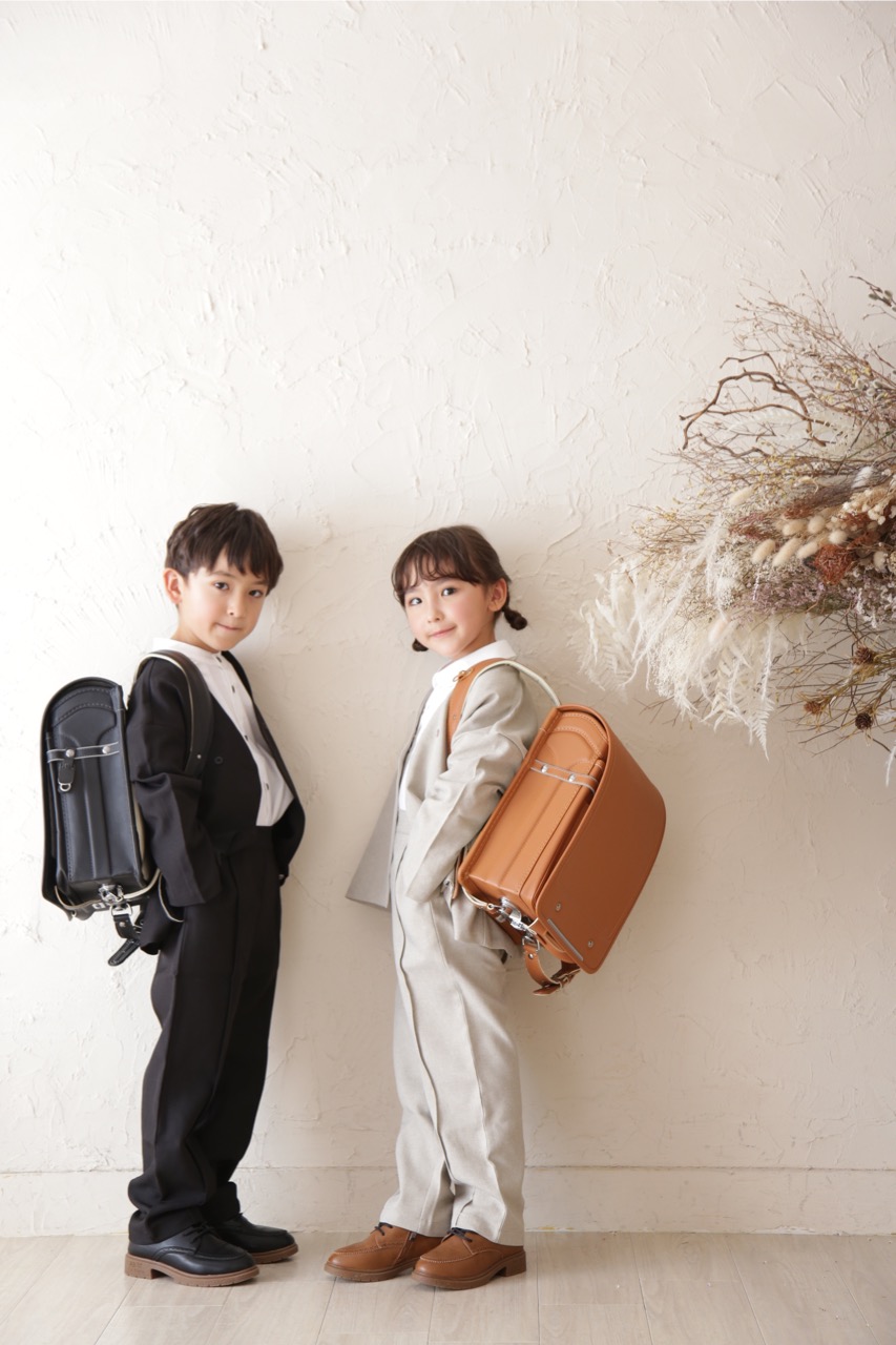 男女きょうだい　小学生　入学　ランドセル　写真工房ぱれっと　フォトスタジオ　記念写真