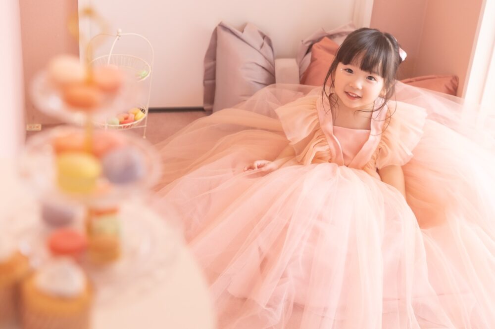 七五三　撮影　女の子　洋装　西岡店