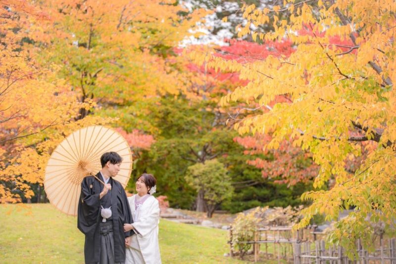 婚礼　紅葉　和装