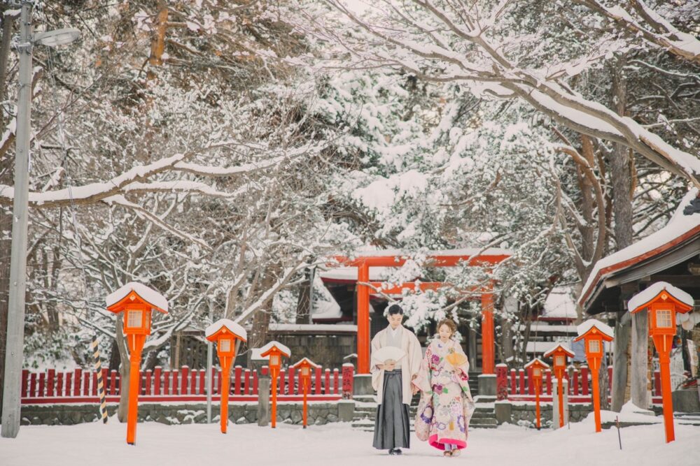 婚礼 ロケ 伏見稲荷神社 冬