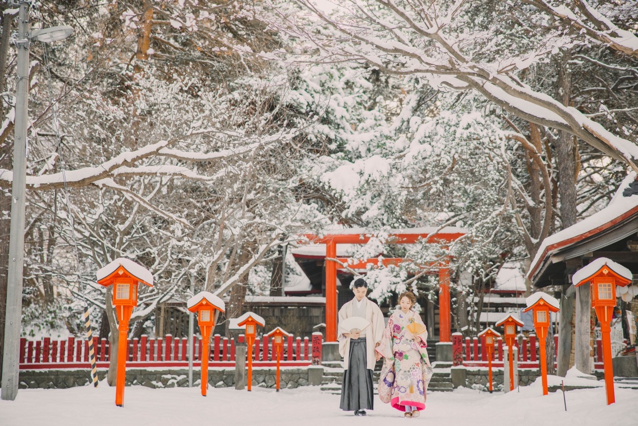 婚礼 ロケ 伏見稲荷神社 冬