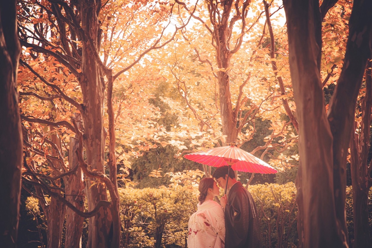 婚礼 撮影 ウェディングフォト ブライダル ロケ 和装 平岡樹芸センター