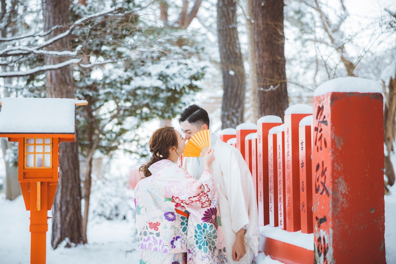 婚礼　ロケ　伏見稲荷神社　冬