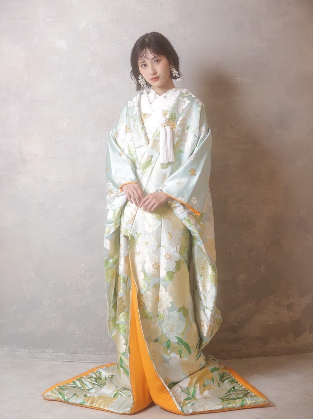 和装 婚礼 ライトブルー 撮影