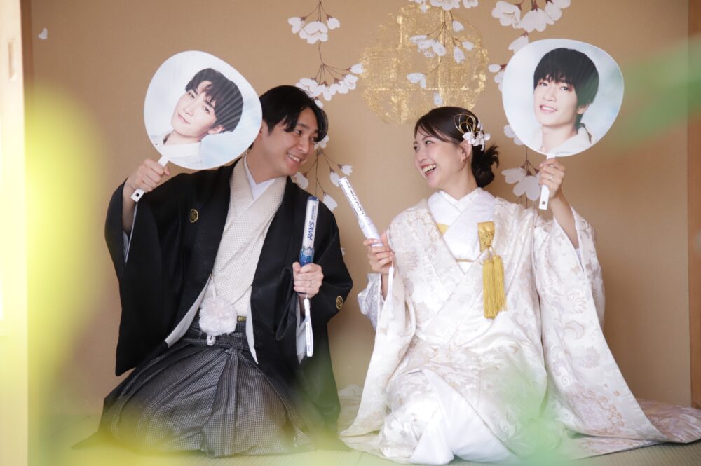 婚礼 撮影 ウェディングフォト ブライダル スタジオ 和装 推し活 うちわ