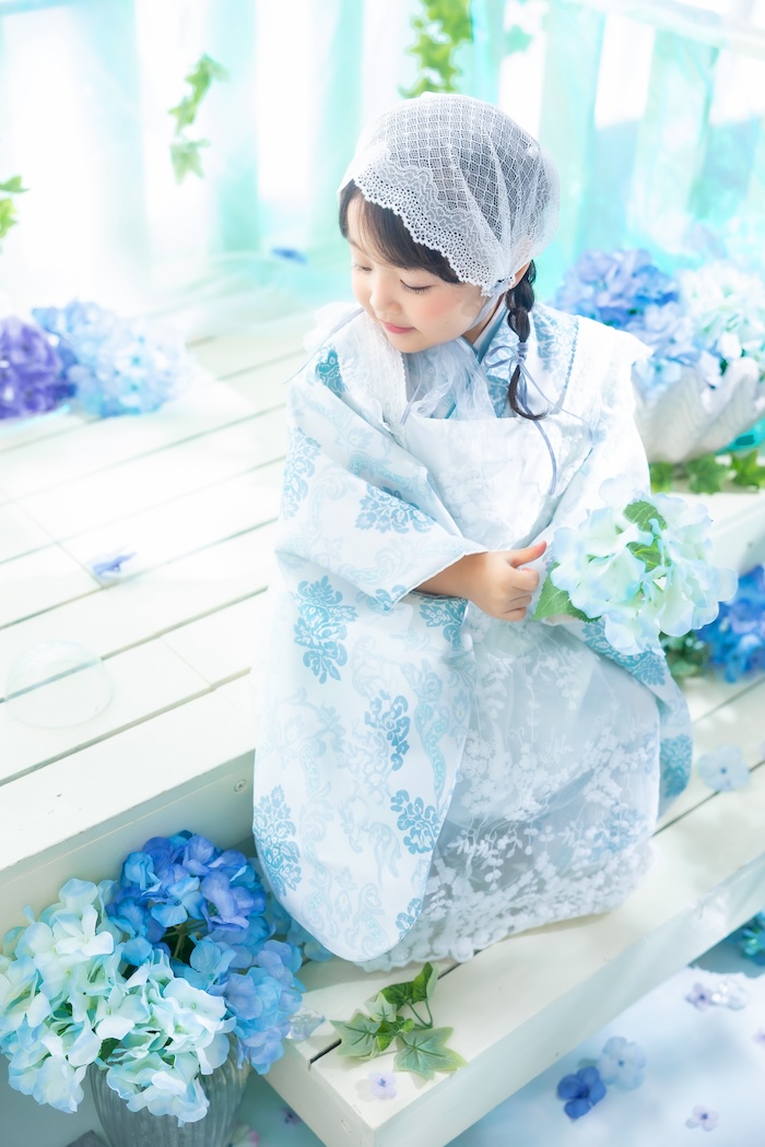 七五三　着物　札幌　3歳
紫陽花　フォトスタジオ