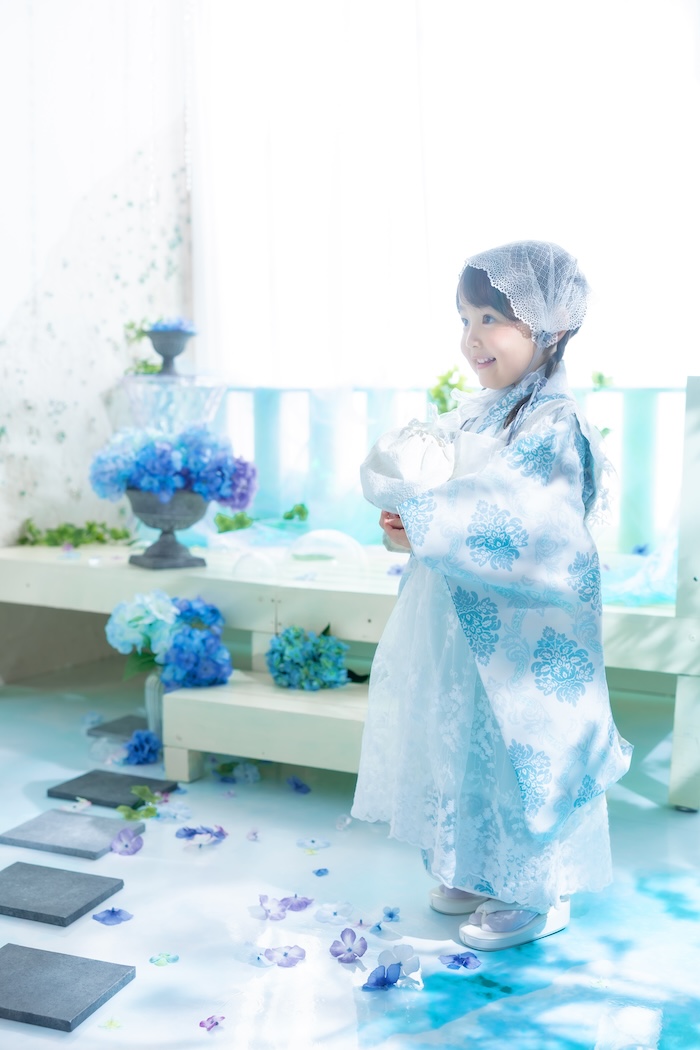 七五三　着物　札幌　3歳
紫陽花　フォトスタジオ