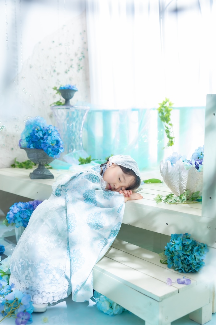 七五三　着物　札幌　3歳
紫陽花　フォトスタジオ