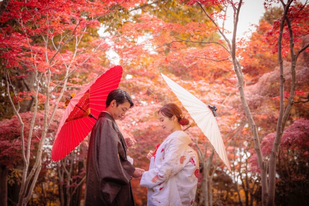 婚礼 ロケ 秋 平岡樹芸センター
