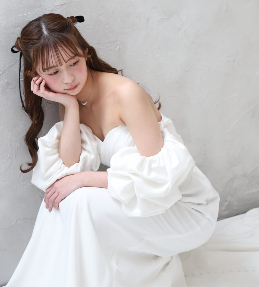 ドレス　白　撮影　スタジオ