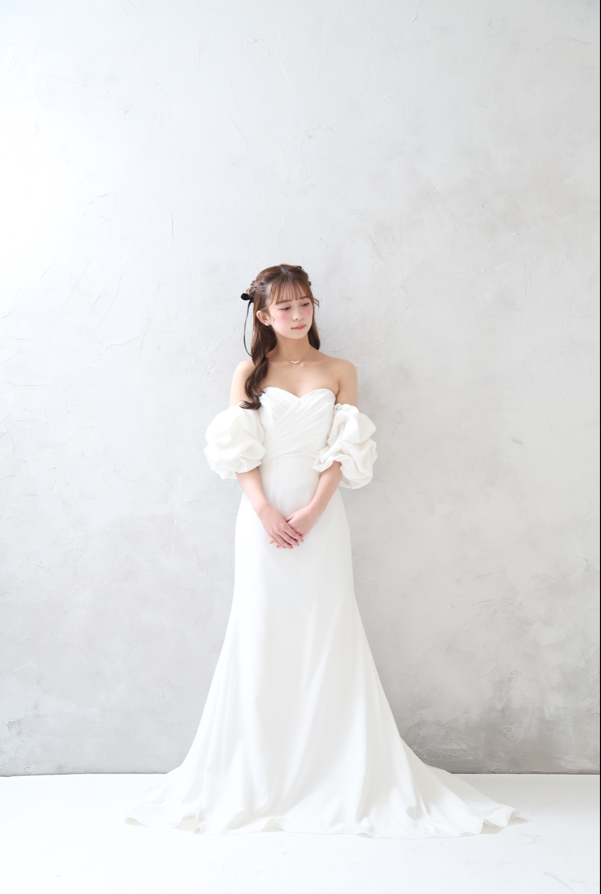 ドレス　白　撮影　スタジオ