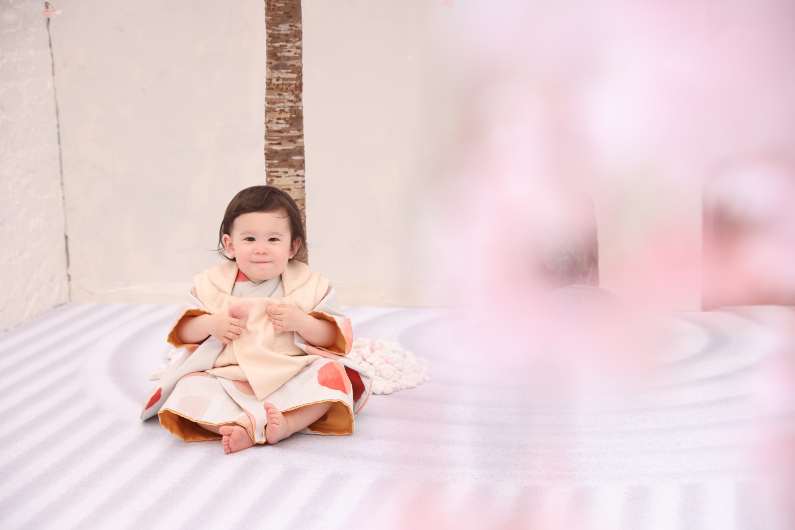 【BABY】🌸新スタジオOPEN🌸1歳のお子様の「今」を残す、桜でカジュアル着物