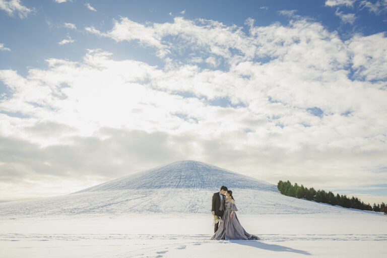 札幌の雪景色で叶える冬限定ウェディングフォト♡幻想的な写真で一生の思い出に♪