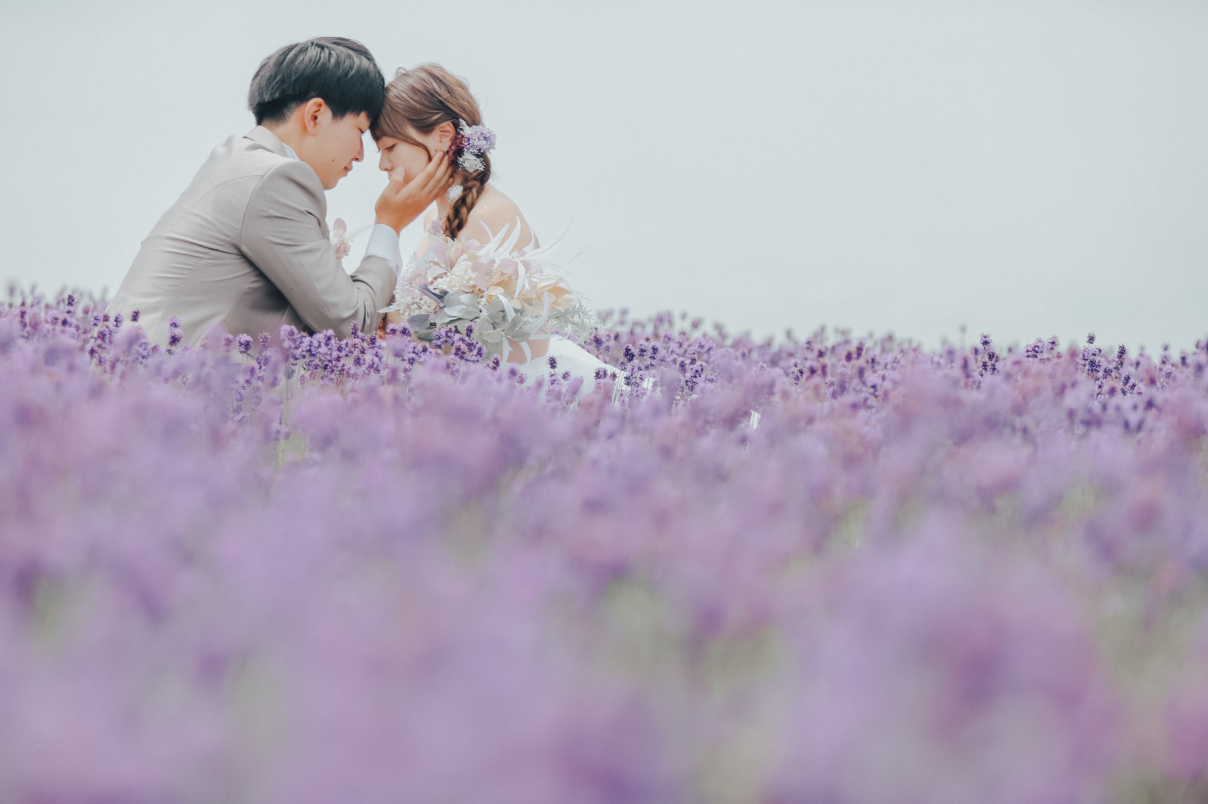 Romantic Lavender Pre-Wedding in Hokkaido, Japan