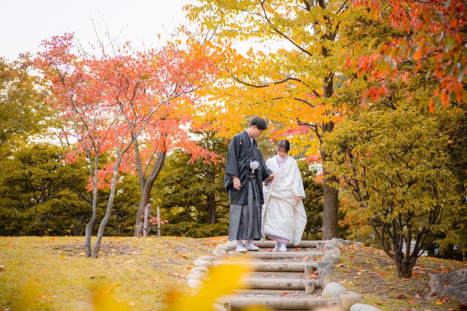 【日本庭園も洋館も！】中島公園の婚礼フォトで和装もドレスも欲張る贅沢ロケ
