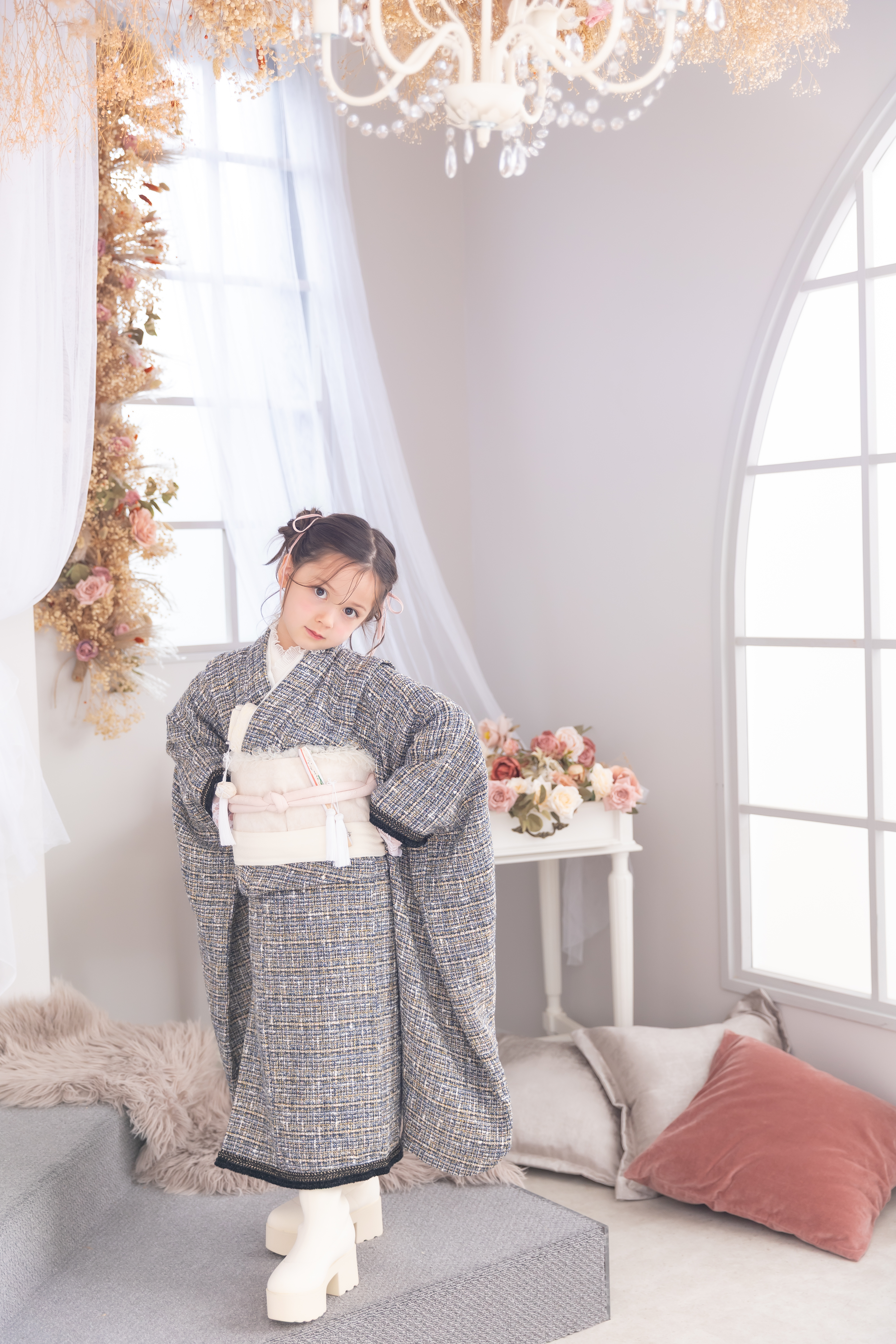 姉妹で七五三！札幌で華やかにお揃い・色違い着物を楽しむスタイリング👧🏻👩🏻💖