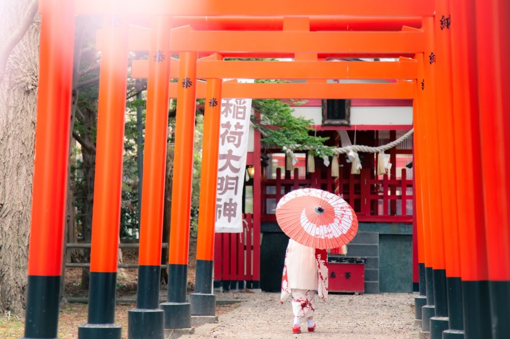 湯倉神社でのロケーション撮影